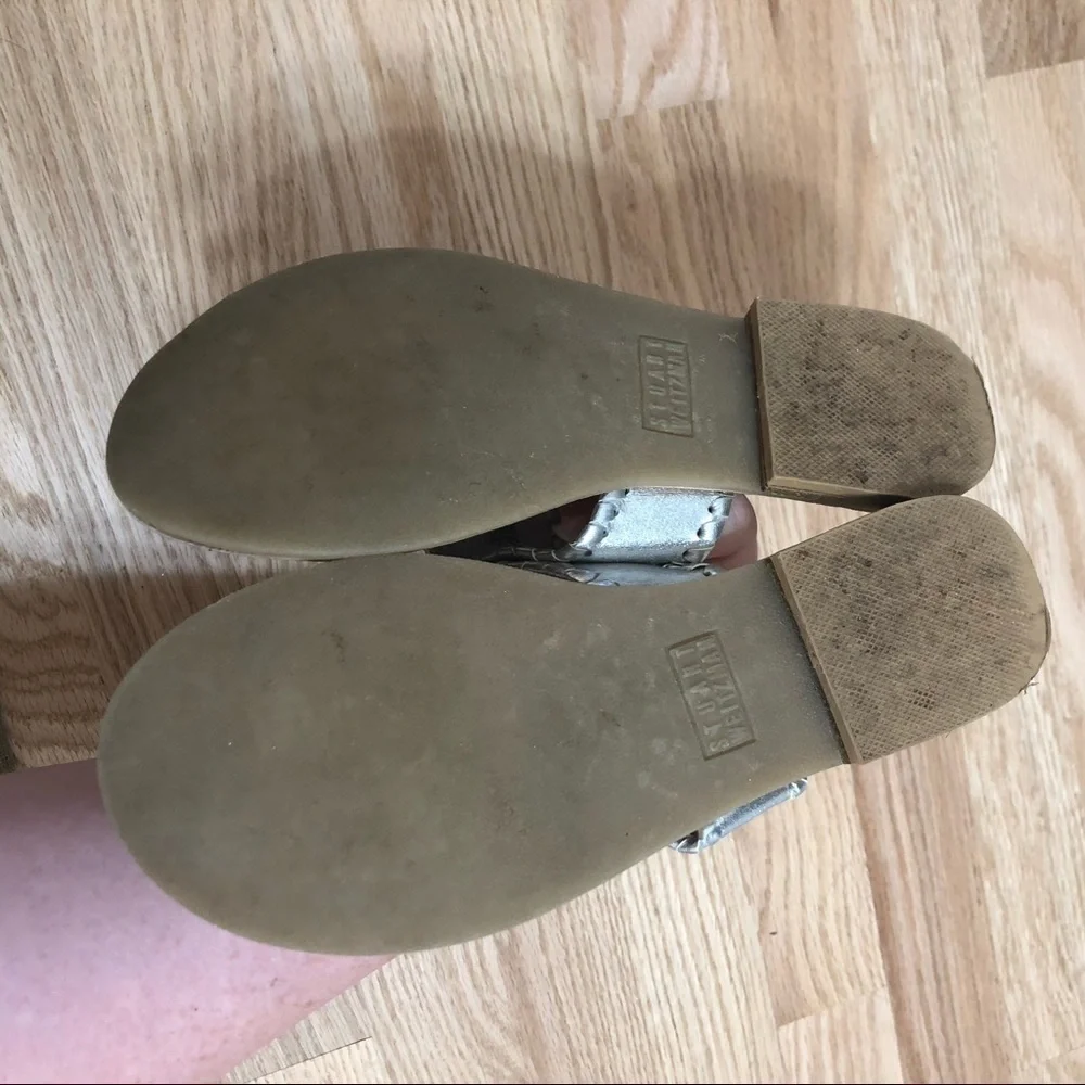 Stuart Weitzman Daisy Silver Sandals Sz 3